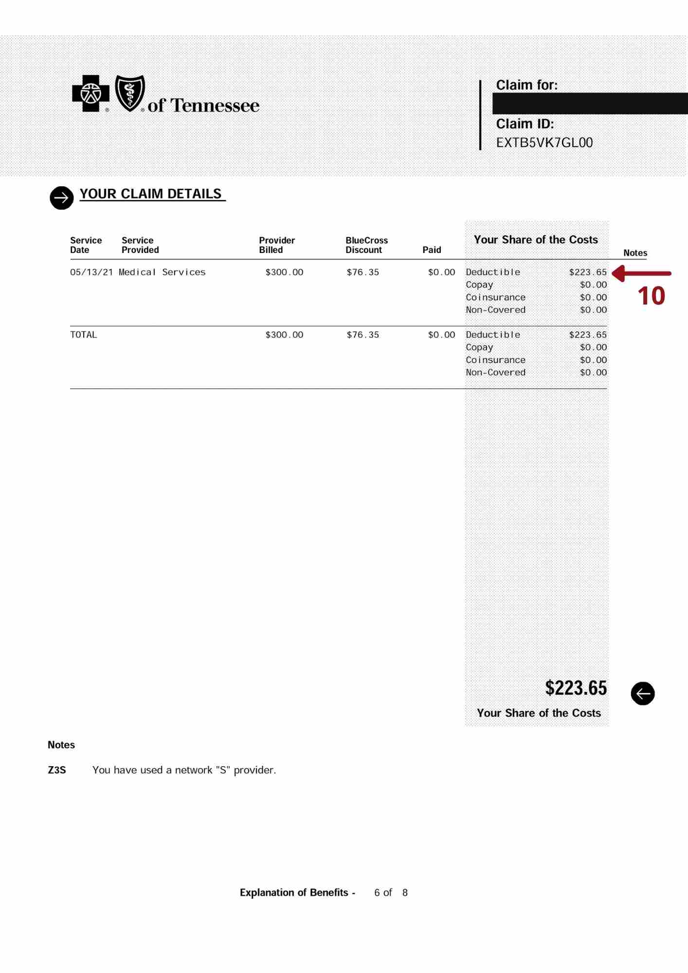 Explanation Of Benefits Eob Explained Tennessee Health Advocates 1059